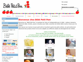 Aperçu visuel du site http://www.bebepetitpom.fr