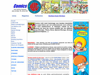 Aperçu visuel du site http://www.comics-lug.com