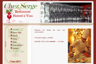 Aperçu visuel du site http://www.restaurant-chez-serge.com