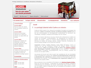 Aperçu visuel du site http://www.cadresenmission.com