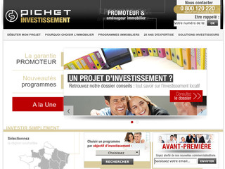 Aperçu visuel du site http://www.pichet-investissement.fr