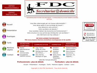 Aperçu visuel du site http://www.fdc-secretariat.com