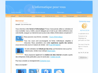 Aperçu visuel du site http://www.linformatique-pour-tous.com