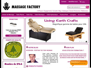 Aperçu visuel du site http://www.massagefactory.eu