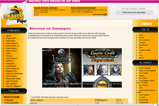 Aperçu visuel du site http://www.gamepapers.com