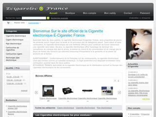 Aperçu visuel du site http://www.ecigarelec-france.com