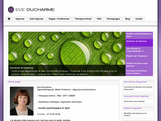 Aperçu visuel du site http://www.hypnose-eveducharme.com/