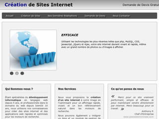 Aperçu visuel du site http://www.creation-sites-internet.info