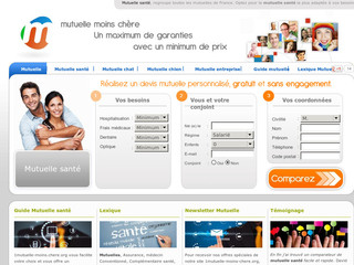 Aperçu visuel du site http://www.1mutuelle-moins-chere.org