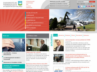 Aperçu visuel du site http://www.uvsq.fr
