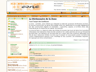 Aperçu visuel du site http://www.dictionnairedelazone.fr