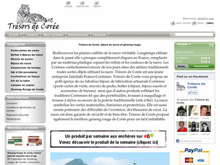 Aperçu visuel du site http://www.tresors-de-coree.com