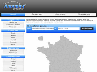 Aperçu visuel du site http://www.annuairegaragiste.fr