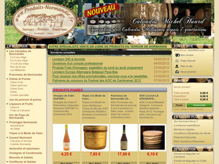 Aperçu visuel du site http://www.produits-normandie.fr