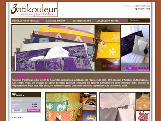 Aperçu visuel du site http://www.batikouleur.com/
