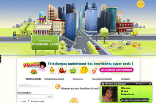 Aperçu visuel du site http://www.emoticonland.net