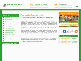 Aperçu visuel du site http://pharmacie-de-garde.info