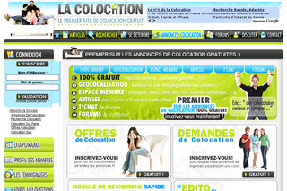 Aperçu visuel du site http://www.la-colocation.com