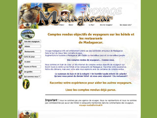 Aperçu visuel du site http://www.voyage-madagascar.info