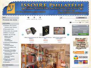 Aperçu visuel du site http://www.issoire-philatelie.com