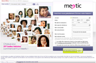 Aperçu visuel du site http://www.meetic.fr/