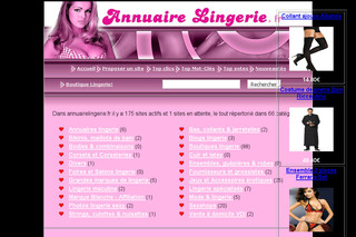 Aperçu visuel du site http://www.annuairelingerie.fr