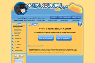 Aperçu visuel du site http://www.notre-nounou.com