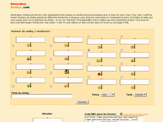 Aperçu visuel du site http://www.generateursmileys.com
