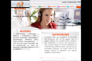 Aperçu visuel du site http://www.allocall.ma