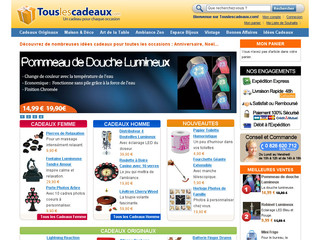 Aperçu visuel du site http://www.touslescadeaux.com