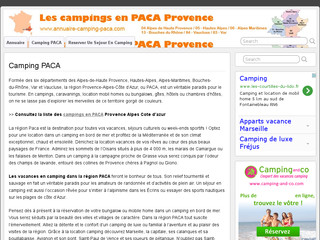 Aperçu visuel du site http://www.annuaire-camping-paca.com