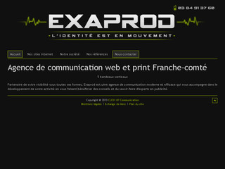 Aperçu visuel du site http://www.exaprod.fr