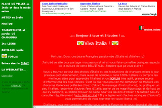Aperçu visuel du site http://bellaitalia.free.fr/