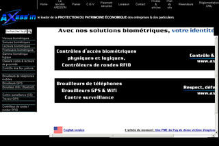 Axessin.fr : biométrie, sécurite, brouilleurs GSM, espionnage