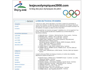 Aperçu visuel du site http://www.lesjeuxolympiques2008.com
