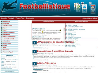 Aperçu visuel du site http://www.footballistique.com