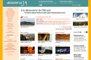 Aperçu visuel du site http://www.decouverte34.com