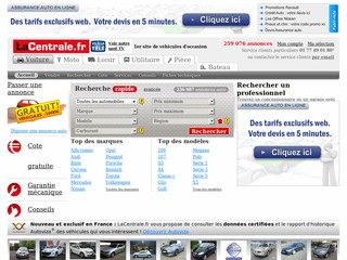 Aperçu visuel du site http://www.lacentrale.fr/