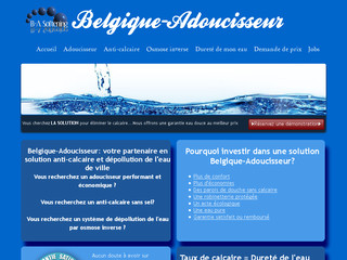 Aperçu visuel du site http://www.belgique-adoucisseur.be