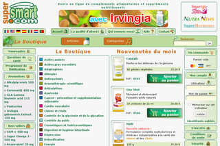 Aperçu visuel du site http://www.supersmart.com
