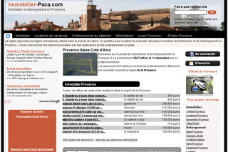 Aperçu visuel du site http://www.immobilier-paca.com