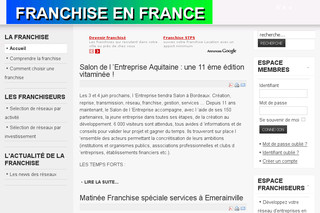 Aperçu visuel du site http://www.franchise.enfrance.biz