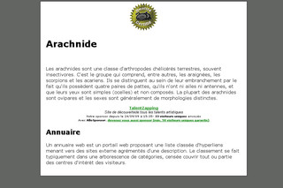 Aperçu visuel du site http://www.arachnide.net/