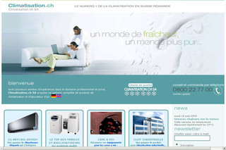 Aperçu visuel du site http://www.climatisation.ch
