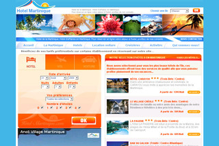 Aperçu visuel du site http://www.hotel-martinique.com