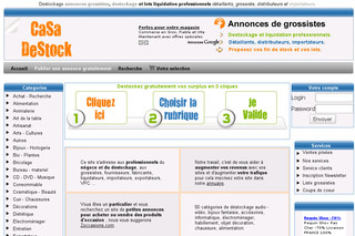 Aperçu visuel du site http://www.casadestock.com