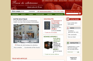 Aperçu visuel du site http://www.bourseducollectionneur.com/fr/