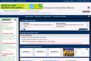 Aperçu visuel du site http://industrie.annuaire-du-maroc.com