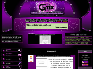 Aperçu visuel du site http://www.gtix.be