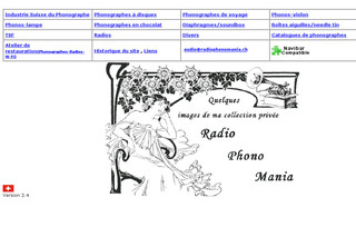Aperçu visuel du site http://www.radiophonomania.ch